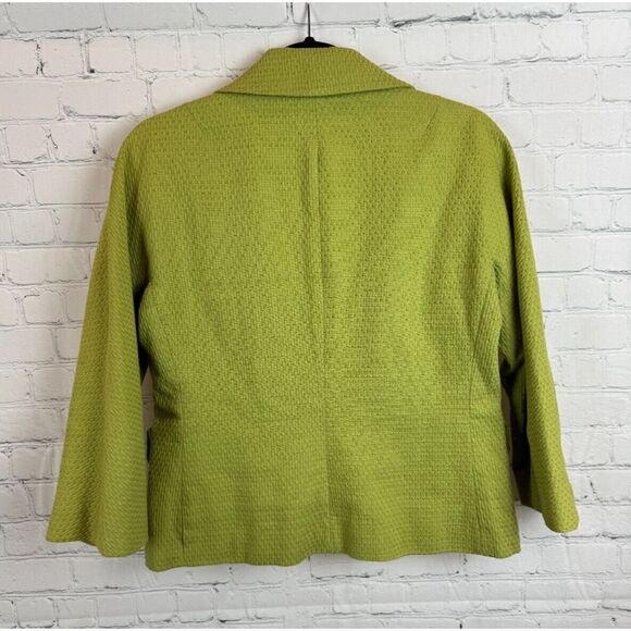 CHICO'S light green cotton blend 3/4 sleeve jacket blazer size 1 M - Picture 8 of 8